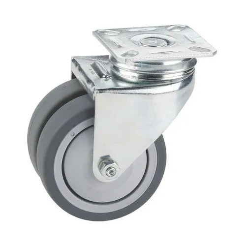Roata pivotanta plastic Tarrox Ø50mm, placa de fixare 60x60 mm, cu rulment
