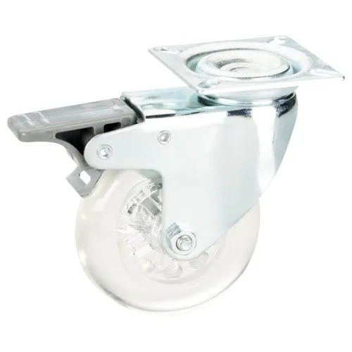 Roata pivotanta poliuretan Tarrox Ø50mm, placa fixare 60x60 mm, cu rulment & frana