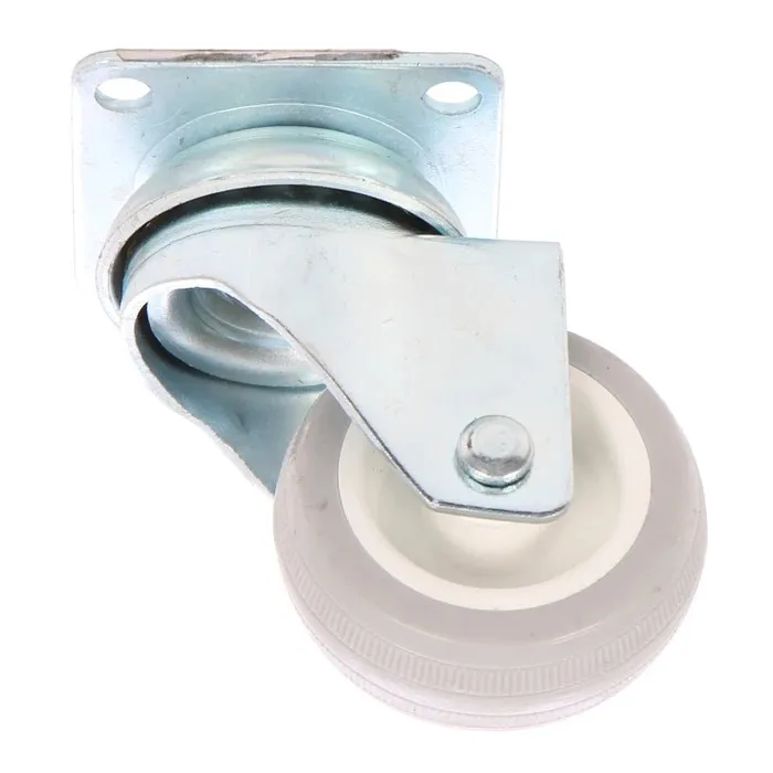 Roata plina, pivotanta, din cauciuc, fara frana, cu placa, 50 mm, 30 kg
