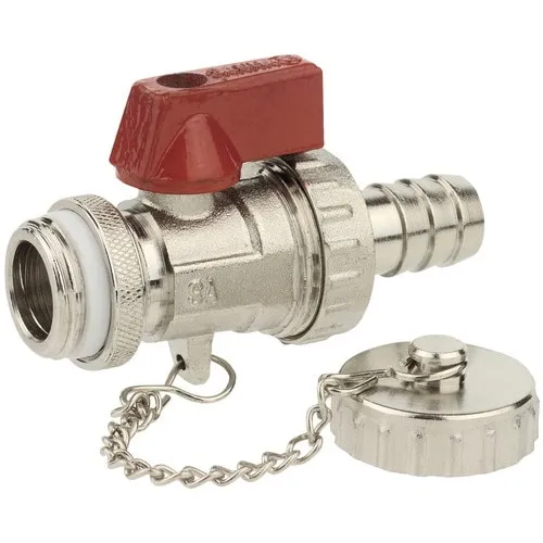 Robinet apa cu bila pentru golire, cu dop, lant si portfurtun FE 1/2"