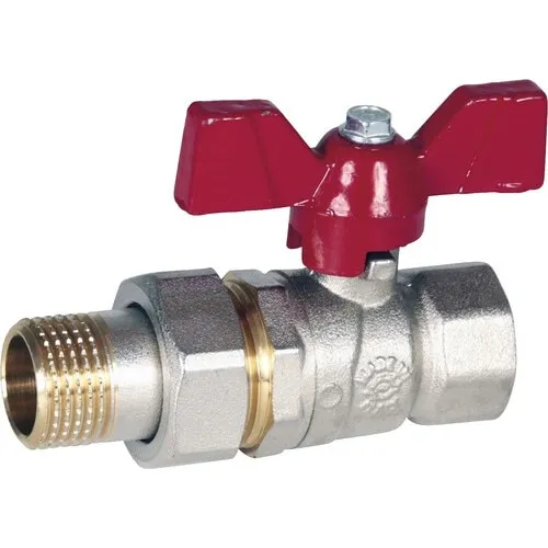 Robinet de trecere cu sfera si fluture, racord olandez 1”