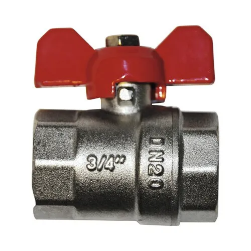 Robinet de trecere pentru apa cu bila si fluture, filet interior 3/4”