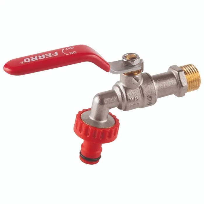 Robinet scurgere Ferro, F-Comfort, racord rapid, alama, filet exterior, 1/2", PN10