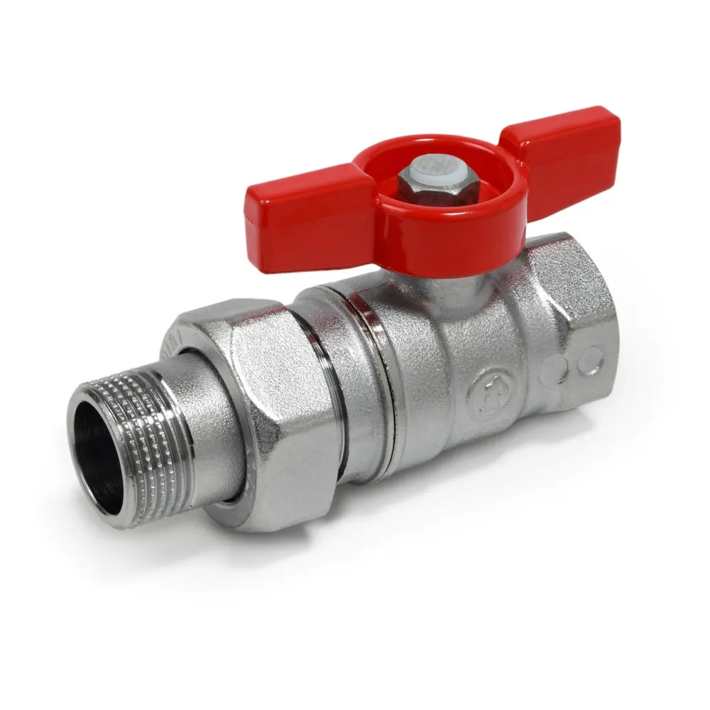 Robinet sfera Giacomini, alama cromata, cu racord olandez, filet interior - exterior, 1/2", maner fluture