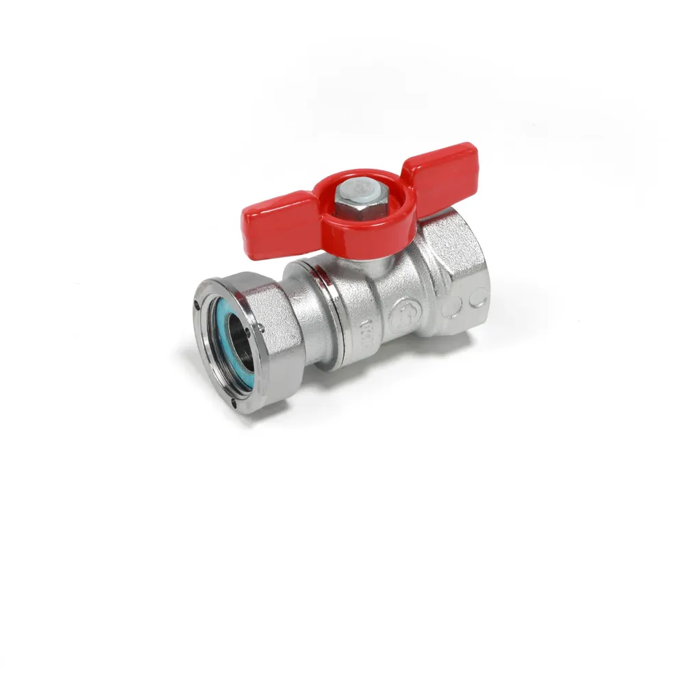 Robinet sfera Giacomini, alama cromata, cu racord olandez, filet interior - interior, 1/2", maner fluture