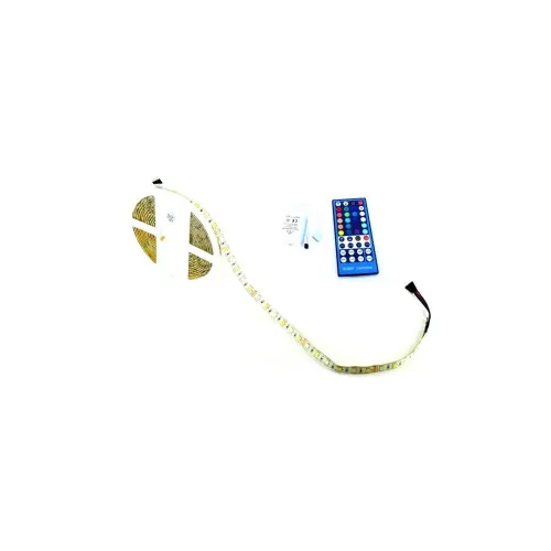 Rola banda 12V cu 1 rand LED SMD 5050 ALB si 1 rand LED SMD RGB 60led/m IP65 + telecomanda 40 taste