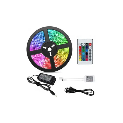 Rola leduri multicolora 5m 12V alimentare si telecomanda — imaginea 3