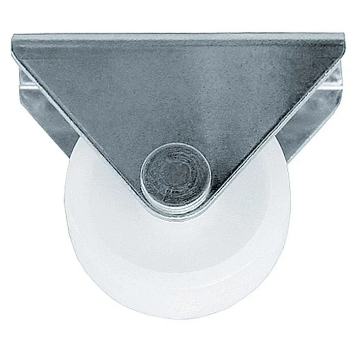 Rotila pentru mobila, unidirectionala, fara blocare, din plastic, alb, cu placa, diametru 32 mm