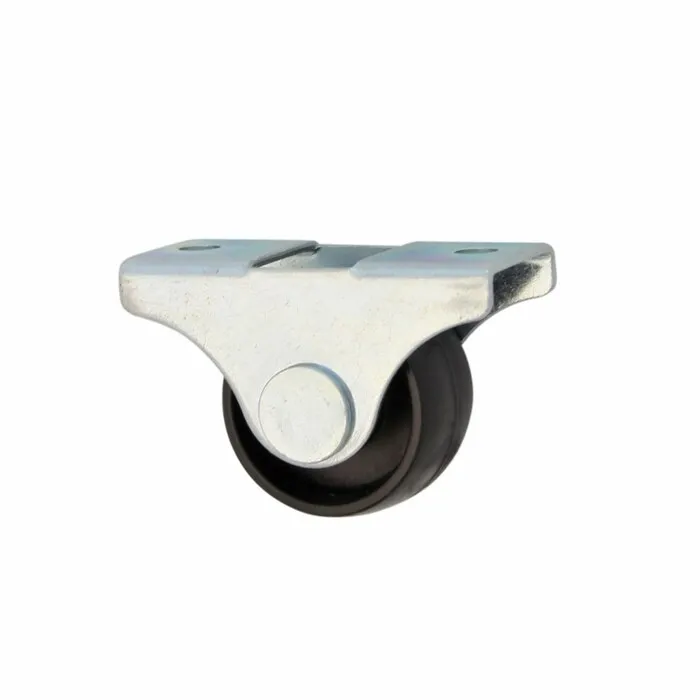 Rotila pentru mobila, unidirectionala, fara blocare, din plastic, neagra, cu placa, diametru 25 mm
