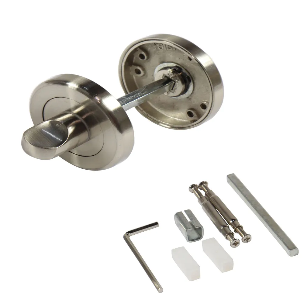 Rozeta rotunda pentru broasca baie, Yale, otel, nichel satinat, 54 mm, 2 buc / set