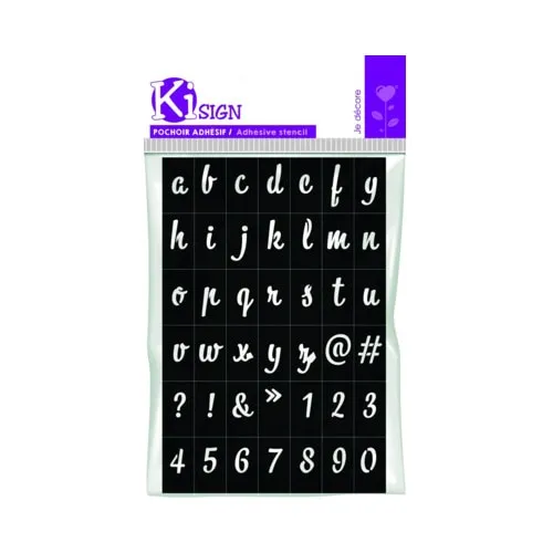 Sablon decorativ cifre, litere & simboluri 12x18 cm, 42 elemente