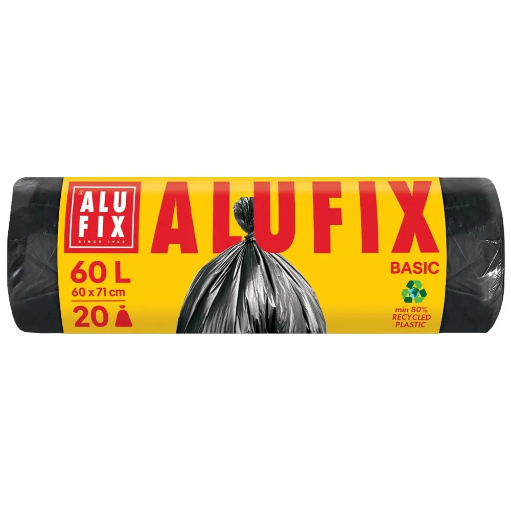 Saci menajeri / gunoi Alufix Economy, negru, 60L, 20 buc