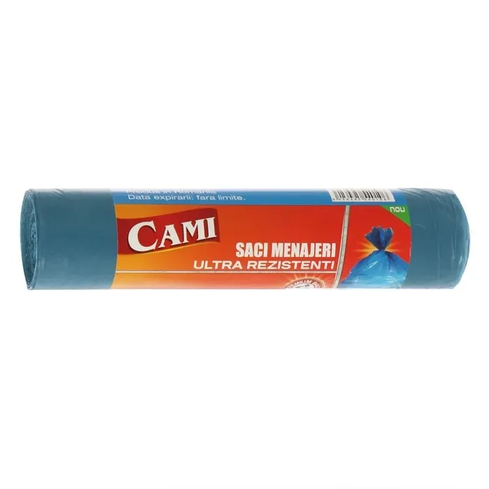 Saci menajeri / gunoi Cami, ultra rezistenti, albastru, 160L, 10 buc