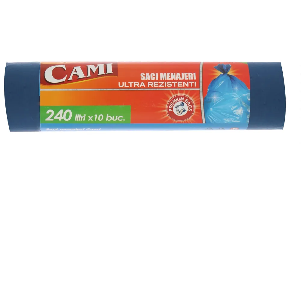 Saci menajeri / gunoi Cami, ultra rezistenti, albastru, 240L, 10 buc