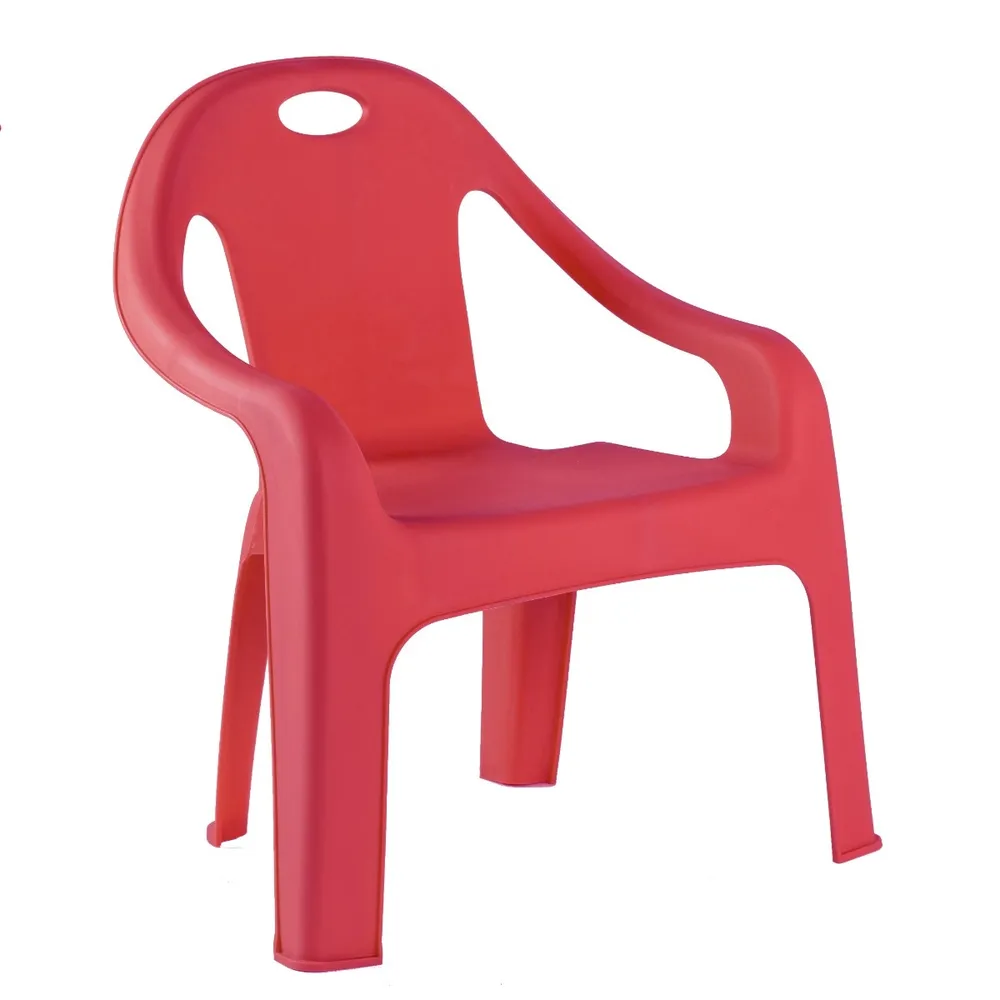 Scaun copii Lucky, pentru gradina, plastic, rosu, 51.5 x 46.5 x 37.5 cm