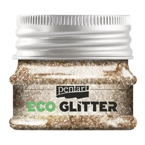 Sclipici natural Eco Glitter Pentart rose gold 15 g, textura fina