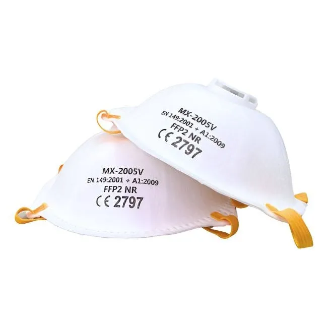 Semimasca pentru protectie respiratorie FFP2, cu supapa FS20V, polipropilena, alba, 2 buc / set