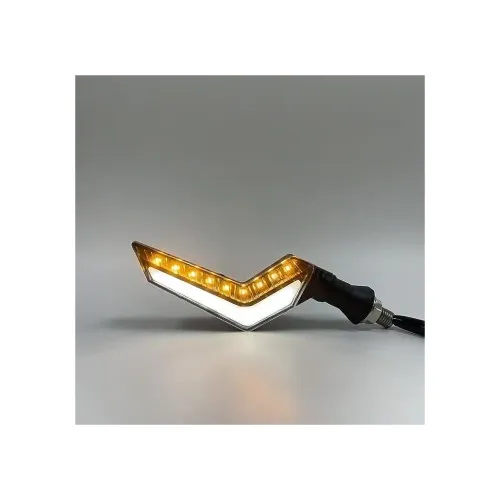 Semnalizare moto 12V cu funtie de lumina de zi alba si semnalizare galbena — imaginea 3