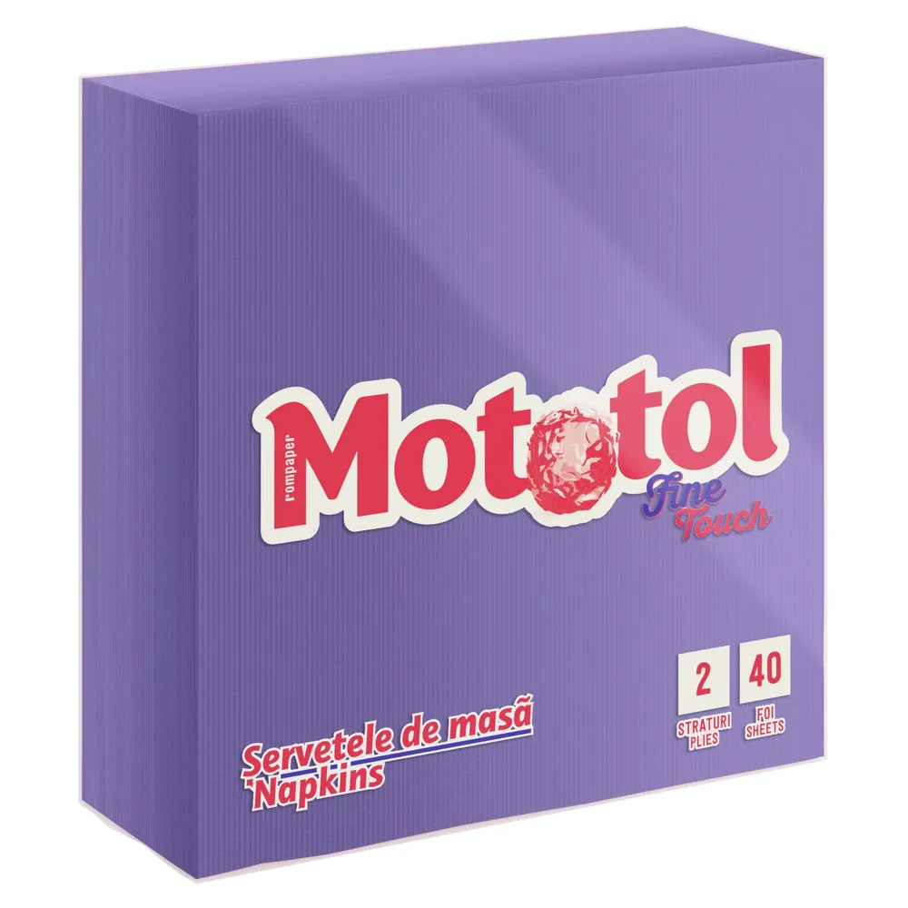 Servetele de masa Mototol Fine Touch, lila, 2 straturi, 33 x 33 cm, 40 buc / pachet