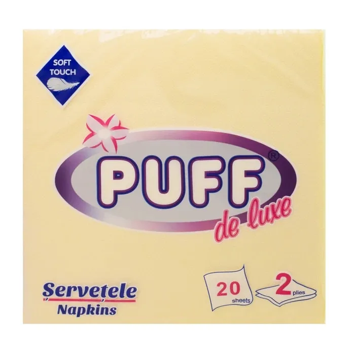 Servetele de masa Puff De Luxe, crem, 2 straturi, 38 x 38 cm, 20 buc / pachet