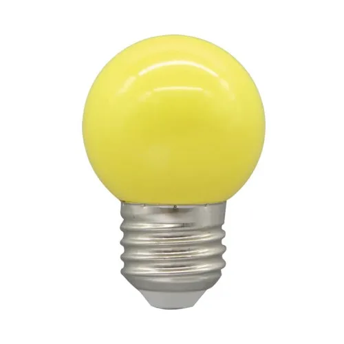 Set 10 becuri LED Well E27 3W, glob G45 transparent, lumina galbena