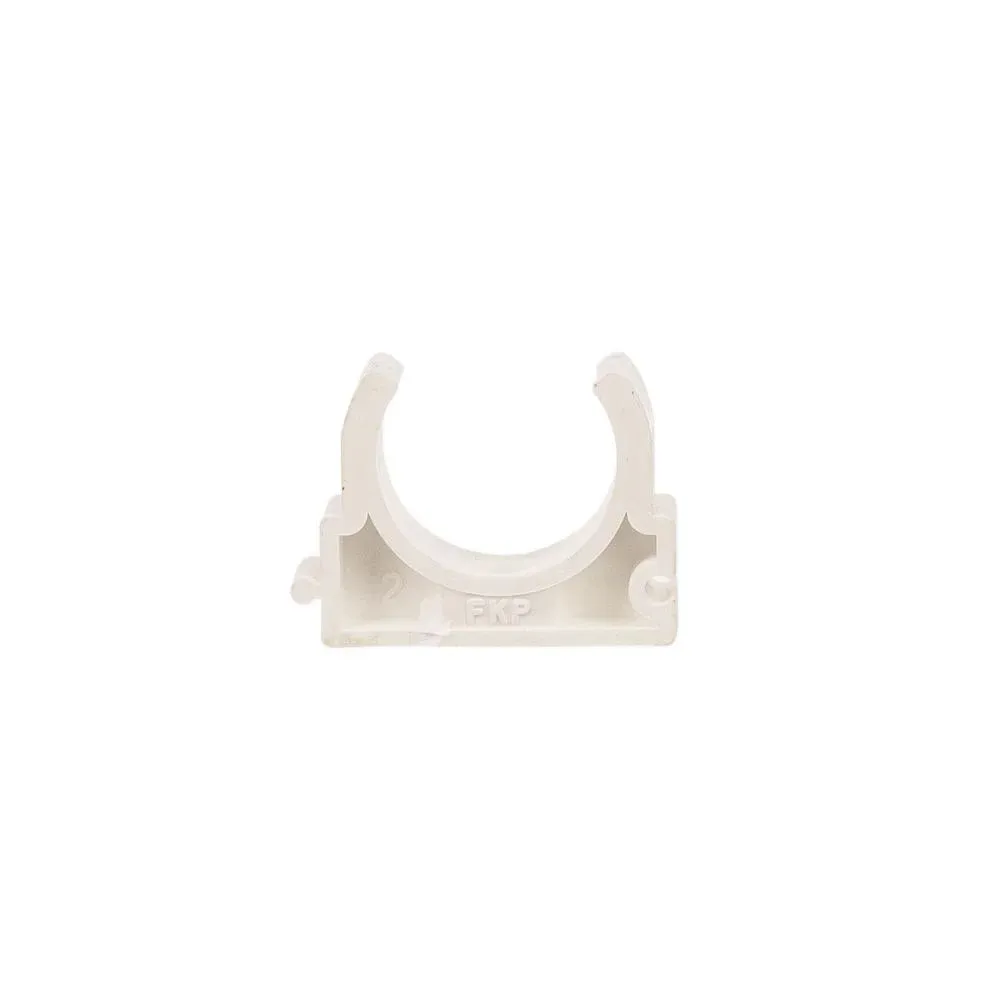 Set 10 cleme fixare, plastic, pentru teava cupru, 15 mm, alb