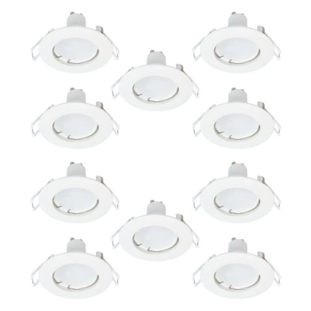 Set 10 spoturi LED incastrate, fix, 340 lumeni, alb, lumina neutra