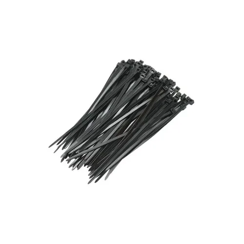 Set 100 coliere plastic 3.6x140 mm negru pentru fixare universala