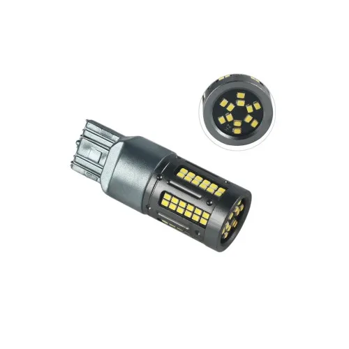 Set 2 becuri 2 faze T20 7440 84SMD Canbus 12V-24V nonpolar lumina alba 1000 lumen 25W