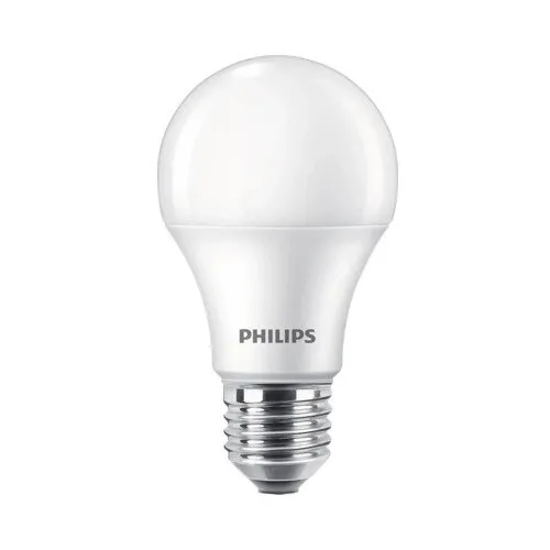 Set 2 becuri LED Philips E27 10W 1055 lumeni, glob mat A60, lumina neutra