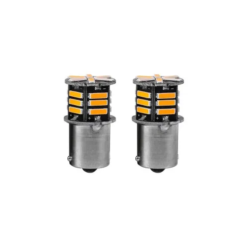 Set 2 becuri o faza T.N. BAU15S 21SMD 12V 300 lumen lumina galbena
