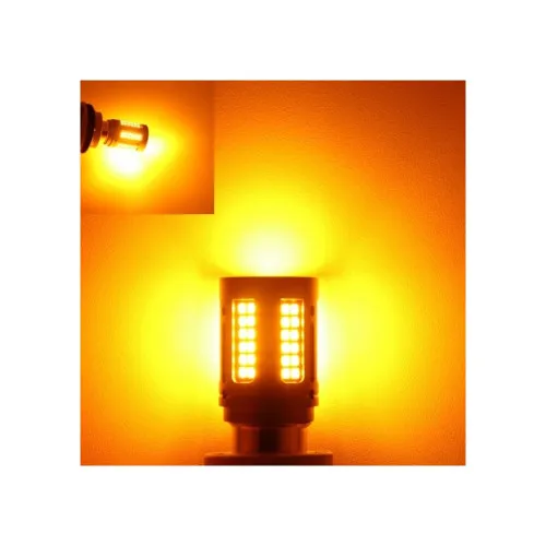 Set 2 becuri o faza T.N. BAU15S 84SMD Canbus 12V-24V nonpolar lumina galbena1000 lumen 25W — imaginea 3