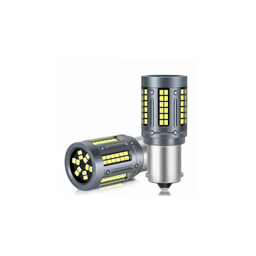 Set 2 becuri o faza T.V. BA15S 84SMD Canbus 12V-24V nonpolar lumina alba 1000 lumen 25W