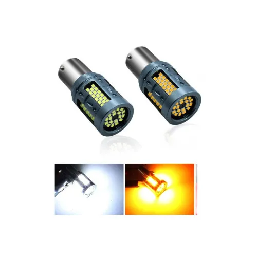 Set 2 becuri o faza T.V. BA15S 84SMD Canbus 12V-24V nonpolar lumina alba 1000 lumen 25W — imaginea 4