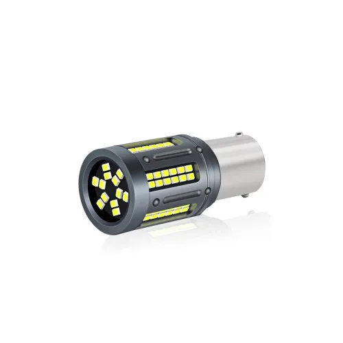 Set 2 becuri o faza T.V. BA15S 84SMD Canbus 12V-24V nonpolar lumina alba 1000 lumen 25W — imaginea 2