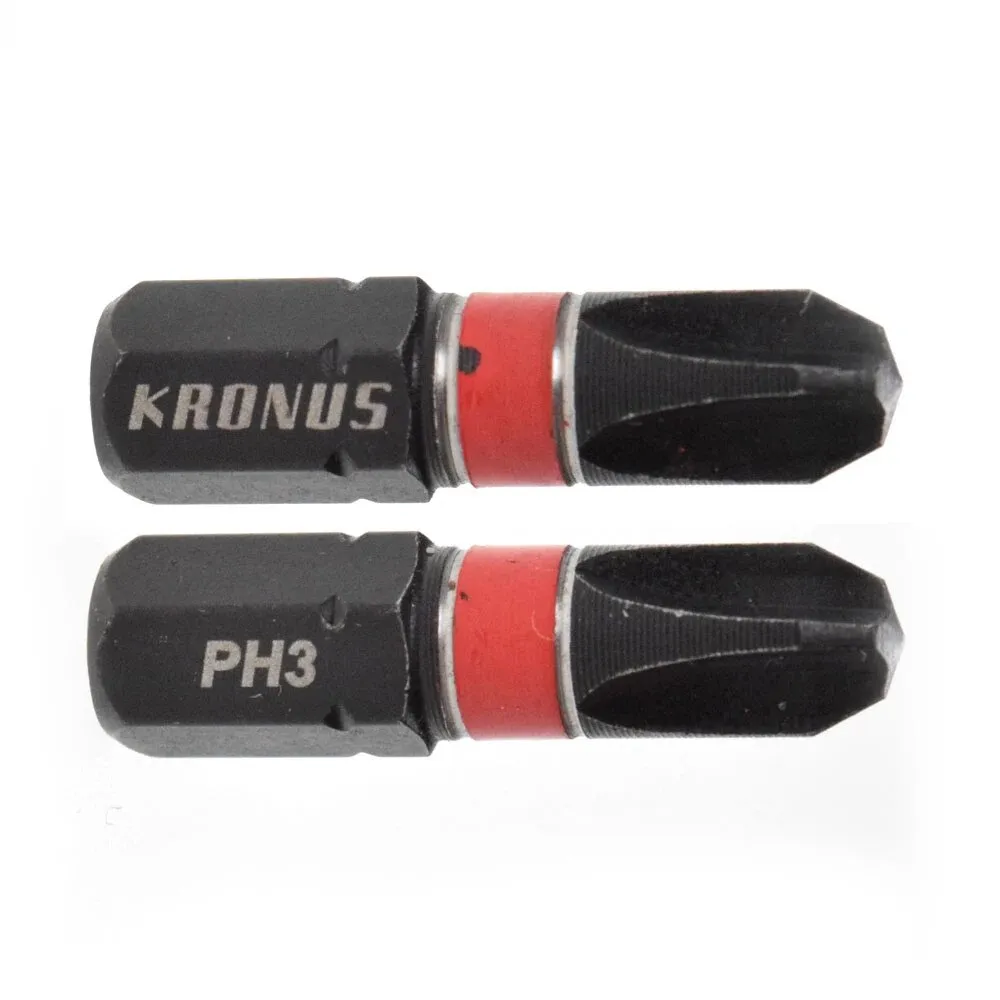 Set 2 biti de impact Kronus, profil Phillips PH3, 25 mm, rezistenta mare la impact, protectie la coroziune