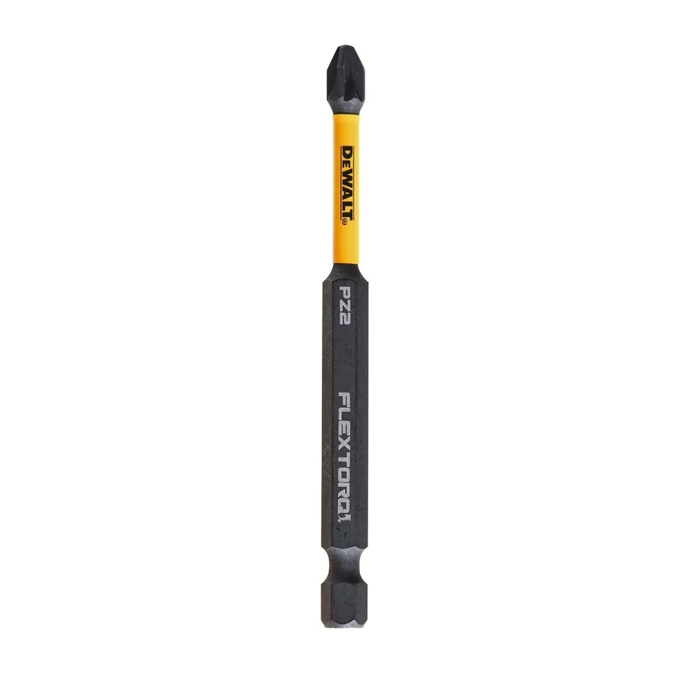 Set 2 biti pentru insurubare de impact, DeWalt Flextorq DT70566T-QZ, profil Pozidriv, PZ2, 89 mm
