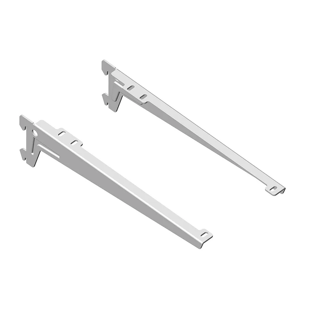 Set 2 bucati suport vinclu, pentru rafturi, material metal, culoare alb, 230 mm