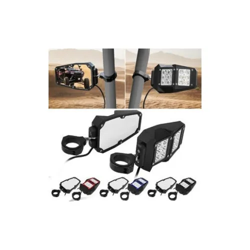 Set 2 oglinzi universale compatibile UTV sau Maverick X3 cu proiectoare — imaginea 4