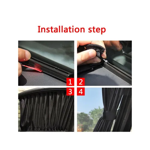 Set 2 perdele laterale auto din panza pe sina calitate PREMIUM Lungime 50 cm — imaginea 6