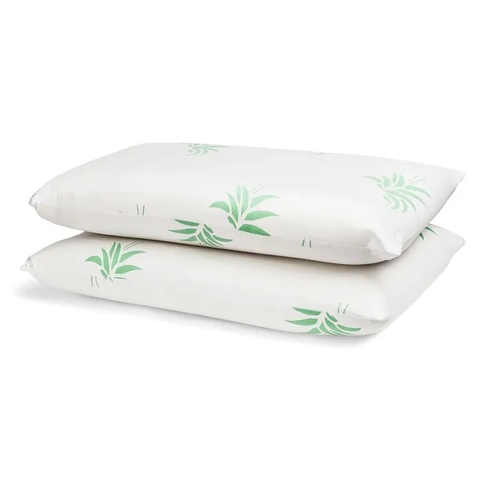 Set 2 perne pentru dormit Memory Aloe Vera, spuma cu memorie + microfibra supersoft, alb, 40x70cm
