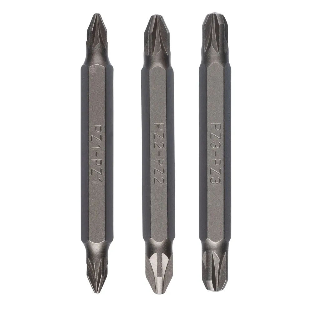 Set 3 biti dubli pentru insurubare, Bosch, profil Pozidriv, 60 mm