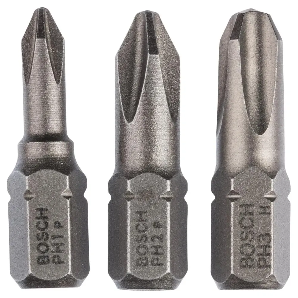 Set 3 biti pentru insurubare, Bosch, profil Phillips, 25 mm
