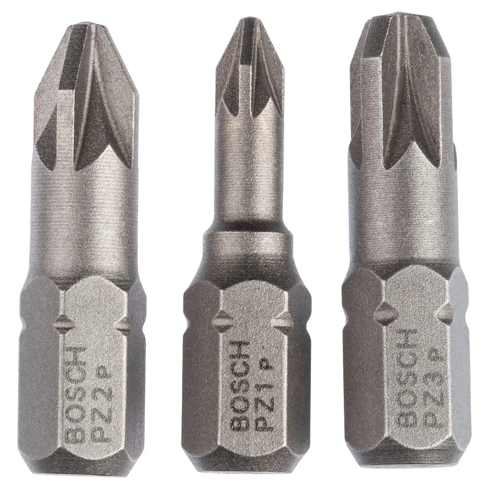 Set 3 biti pentru insurubare, Bosch, profil Pozidriv, 25 mm