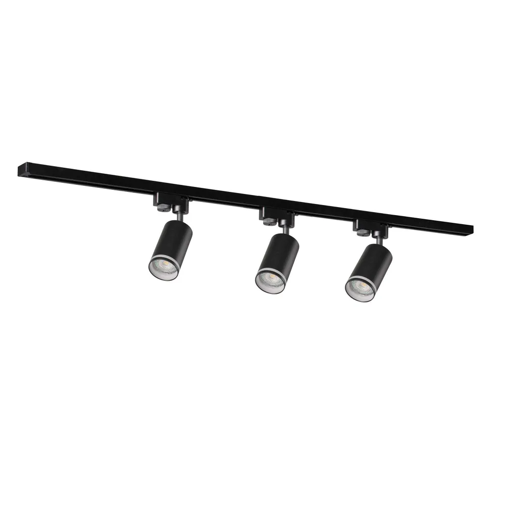 Set 3 spoturi pe sina Paris, GU10, negru