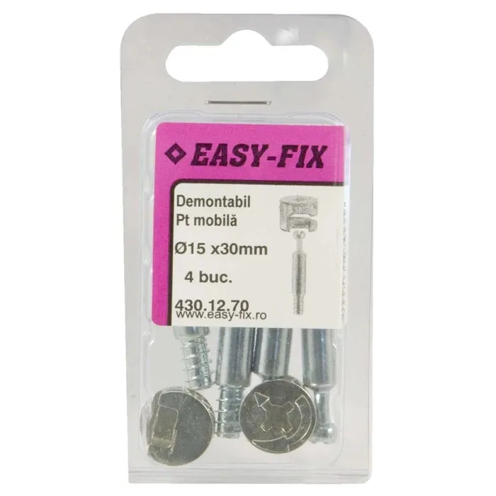 Set 4 buc. demontabil mobila, 15x16x30mm, zamac