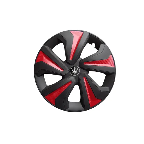 Set 4 capace roti model EVO negru+rosu 16"