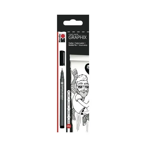 Set 4 finelinere Marabu Graphix negru