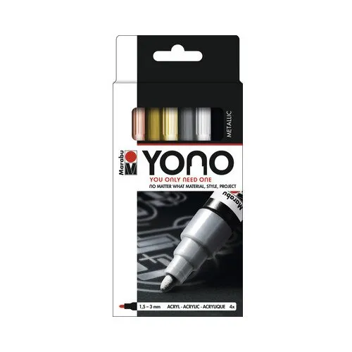 Set 4 markere metalice Marabu Yono 1, 5-3 mm