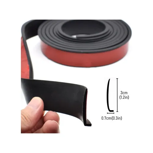 Set 4 ornamente protectie aripa universale cauciuc negre 1.6m x 4.5cm — imaginea 3